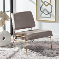 SAFAVIEH Romilly Modern Glam Velvet Accent Chair, Hazel Wood