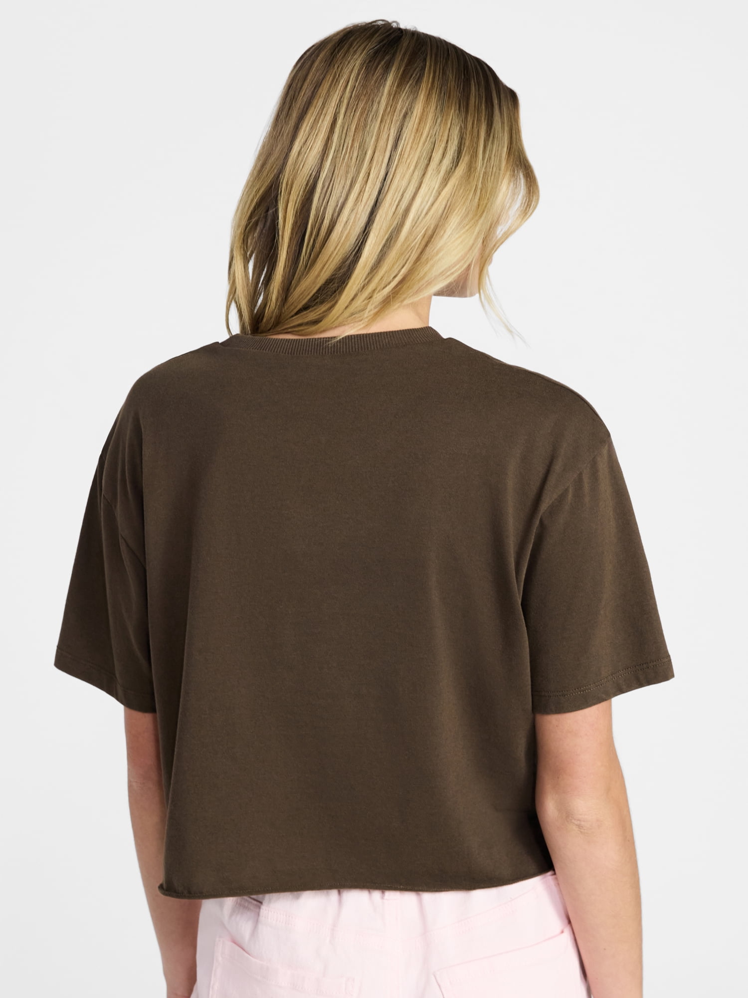 No Boundaries Boxy Cropped Graphic Tee, Women's XXS-XXL