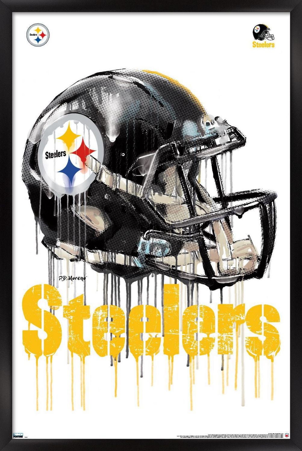 NFL Pittsburgh Steelers - Drip Helmet 20 Wall Poster