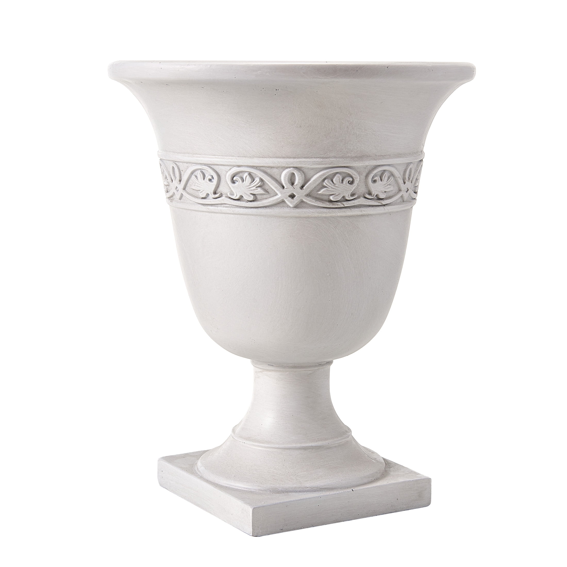 Christopher Knight Home 20.47"H Classic Outdoor MGO Planter with Drainage Hole, Antique White, Set of 2
