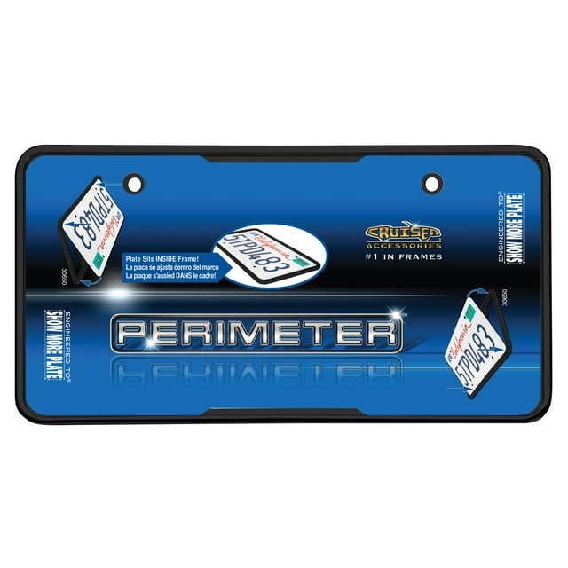 Cruiser License Plate Frame 30650 License Frame; Perimeter; Black; Powder Coated; Die Cast Zinc