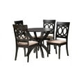 thumbnail image 2 of Baxton Studio Velia Modern Sand Fabric and Dark Brown Finished Wood 5-Piece Dining Set, 2 of 7
