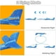 thumbnail image 5 of Paquete de 2 aviones voladores de juguete con lanzador, aviones planeadores de espuma con luz LED, para niños, 5 of 5