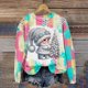 thumbnail image 1 of Christmas Day Color Blocked Women's Hoodie Cute Cartoon Autumn/Winter Long Sleeved Round Neck Clothing Fashion Sportswear 2024, 1 of 5