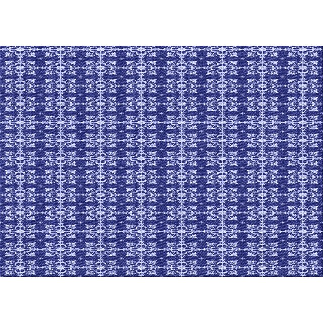 Ahgly Company Machine Washable Indoor Rectangle Transitional Cobalt Blue Area Rugs, 7' x 10'