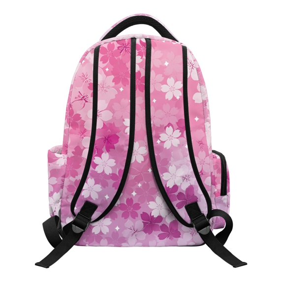HELLHERO Cherry Blossom Gradient Zaino per ragazze with multi-tasche, Ergonomic Breathable 17 Inch Kids Backpack for Girls for School Back to School
