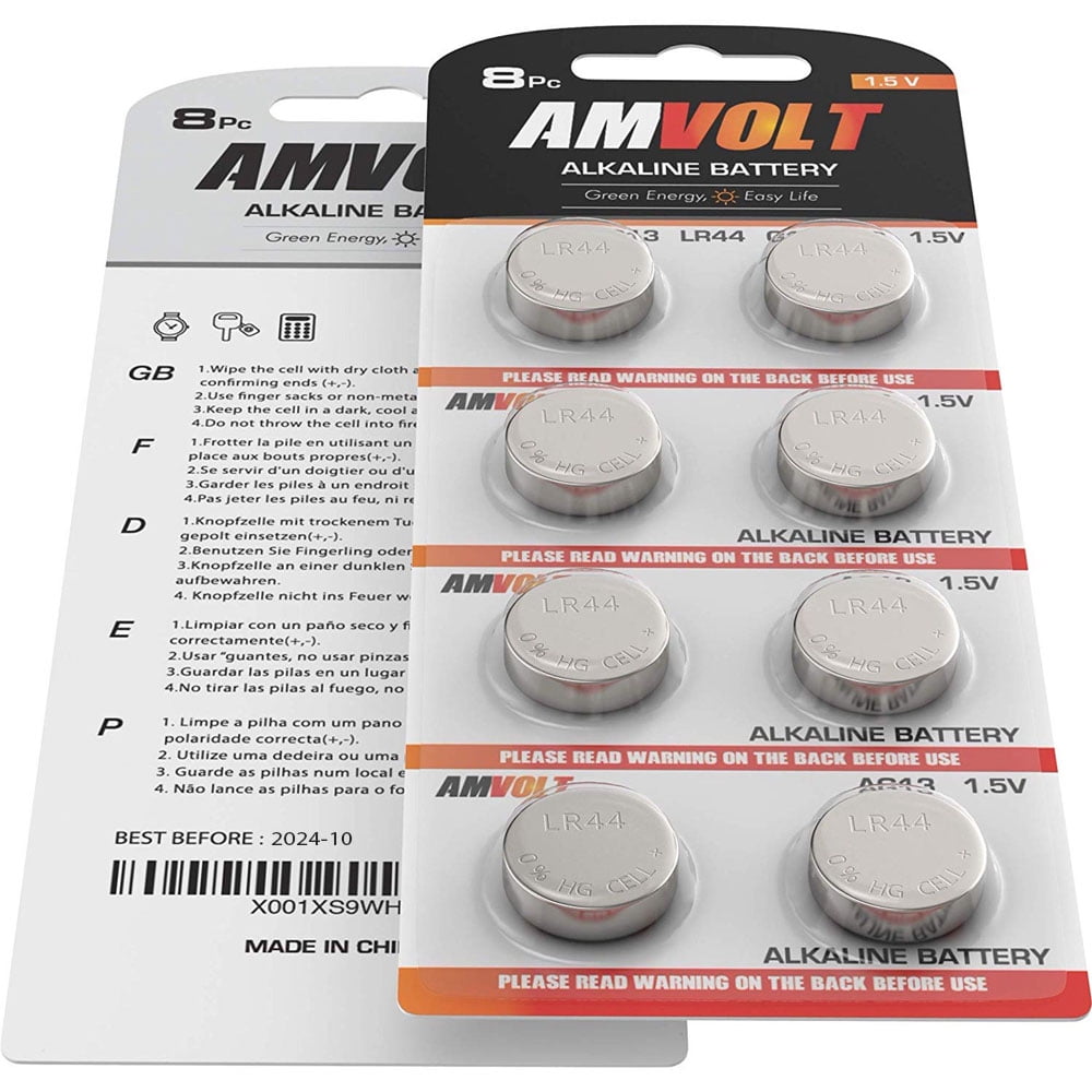Buy Amvolt 8 Pack LR44 AG13 Battery - [Ultra Power] Premium Alkaline 1. ...