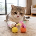 thumbnail image 6 of Latex Foam Cat Toys Balls | Interactive Two Tone Cat Balls with Feathers for Independent Play and Chasing Random Colors Single Pack, 6 of 9