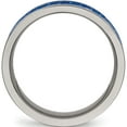 thumbnail image 2 of Titanium Polished With Blue Carbon Fiber Inlay 8mm Flat Band (Size 7.5) Made In China tb478-7.5, 2 of 5