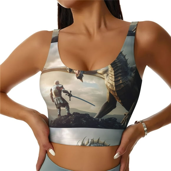 Disketp Gilet de Sport Respirant Dragon Frais pour Yoga, Entraînement Physique et Danse Gilet de Sport pour Femmes avec Extensibilité de Performance-Petit