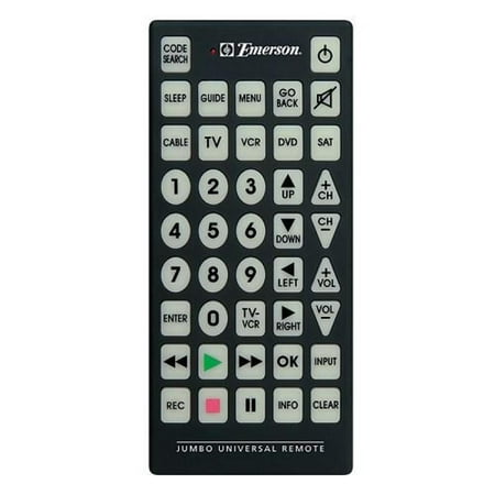 Hdd Tv Recorder Remote - Emerson Jumbo Universal Remote for TV, DVD, Cable, Satellite, VCR