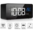 thumbnail image 1 of Reloj despertador digital, reloj digital LED, reloj de mesa con función de control de voz y pantalla de temperatura, alarma de espejo con alarma dual, tiempo de repetición, 4 niveles, regulador de bri Namotu LL-0812, 1 of 7