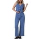 thumbnail image 2 of INSPIRAR CHIC Conjunto de Top y Jeans de Mezclilla para Mujeres, 2 Piezas, L Azul, 2 of 5