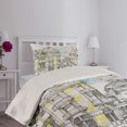 thumbnail image 2 of Ambesonne Medieval Quilted Coverlet 2 Pcs, European City Sketch, Twin Size, Multicolor, 2 of 4