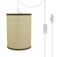 thumbnail image 1 of Aspen Creative 71270-21 One-Light Plug-In Swag Pendant Light Conversion Kit with Transitional Drum Fabric Lamp Shade, Beige, 8" width, 1 of 1