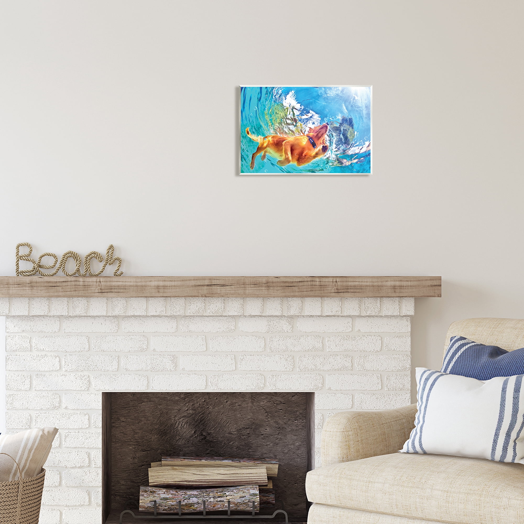 Stupell Industries Dog Swimming Underwater Animals & Insects Painting Unframed Art Print Wall Art, 15 x 10