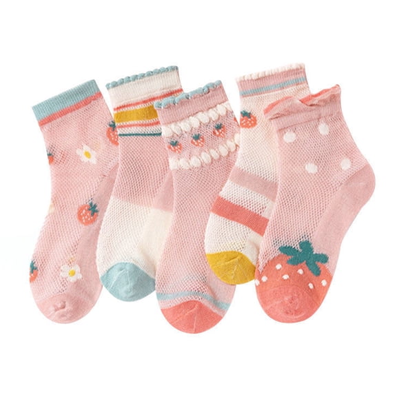 Girls Kids Toddler Socks with Grips Non Slip Slipper Socks Crew Cozy Fluffy Warm Socks - Style 2