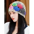 thumbnail image 2 of YooGuoGuo Crochet Beanie Hat for Women Men Y2k Floral Boho Knitted Beanie Cotton Flower Patterned Slouchy Skull Cap Lace Head Wrap, 2 of 6