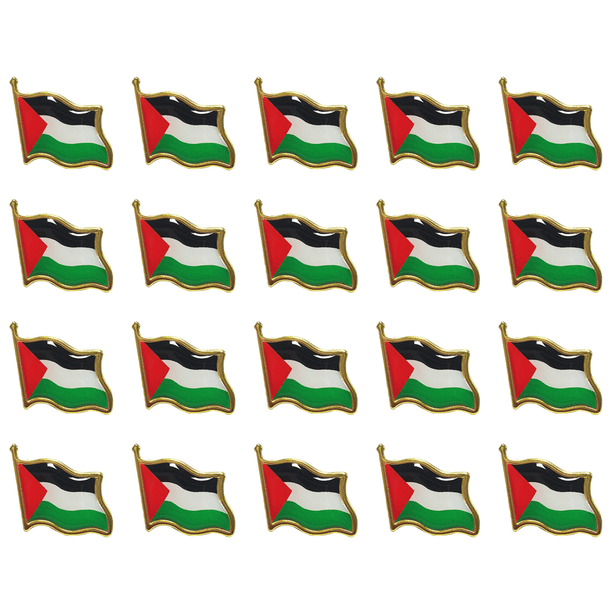 20uds. Pin de bandera palestina, insignia de recuerdo delicado, broche con forma de bandera patriota, regalo de viaje