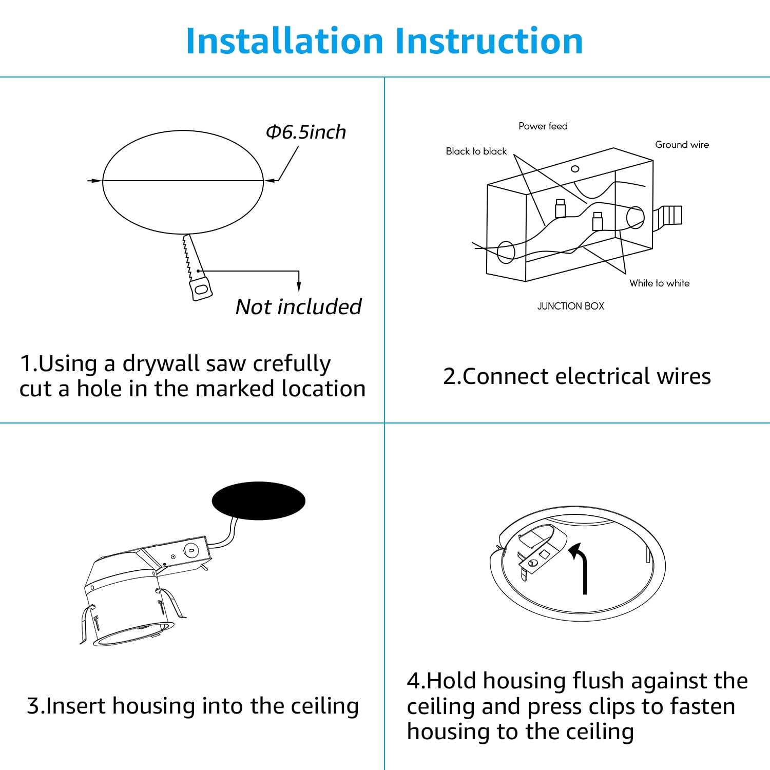 8 Pack 6 Inch IC Rated Air Tight Remodel Shallow LED Recessed Housing Can, 120-277V Max 20W Compatible, TP24 Connector, ETL Certified, Damp Location Rated
