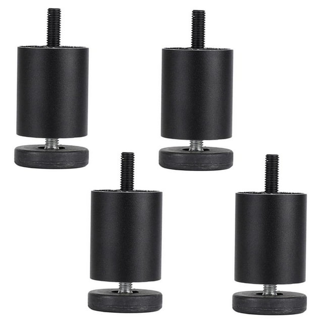 Rongfmy 4 Pcs Pieds de Meuble Réglables en Alliage d'Aluminium pour Table Pieds Surélevés Noir 6cm