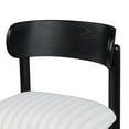 thumbnail image 5 of Beautiful Drew Counter-Height Stools by Drew Barrymore, Rich Black Finish with Striped Fabric, 2 Pack, 5 of 13