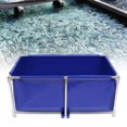 thumbnail image 3 of Miumaeov Cuboid Blue Canvas Fish Pond Aquarium Fish Water Tank Lobster Koi Breeding Pond, 3 of 12