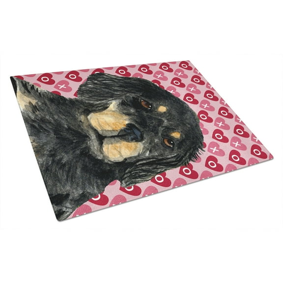 Caroline's Treasures Gordon Setter Hearts Love and Valentine's Day Glass Cutting Board Large