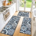 thumbnail image 4 of Findosom 3pcs Boho Kitchen Rug Set, Farmhouse Kitchen Runner Rugs and Mat, Washable Non Slip Kitchen Mats Vintage Kitchen Floor Mat Carpet for Hallway Laundry Room Sink 20"x32"+20"x47"+20"x59" Blue, 4 of 9