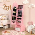 thumbnail image 2 of Costway Kids Jewelry Cabinet with Full-Length Mirror 2 Adjustable Tilt Angles Drawer Pink, 2 of 7
