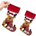 thumbnail image 2 of Apeya Plush Christmas Stocking 3D Fox Penguin Santa Reindeer Character Red Cuff for Fireplace Hanging Holiday Decor Family Gift Home Decoration, 2 of 5