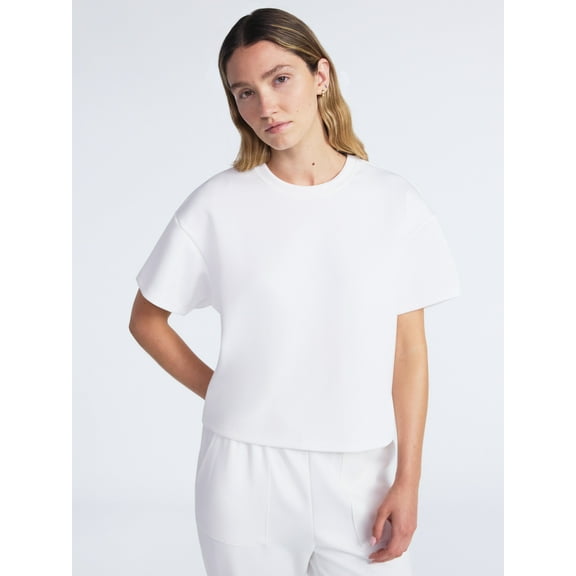 Scoop Women's and Women's Plus New Scubaknit Tee with Short Sleeves, Sizes XS-4X