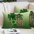 thumbnail image 2 of St. Patrick's Day Pillow Covers King, Ombre Green Shamrock Gold Lucky Love Spring Soft Brushed Microfiber Breathable Throw Pillow Covers, Pillowcase with Zipper for Couch Sofa Bedroom 20"x36", 2 of 9
