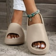 thumbnail image 4 of IUJSOY Cloud Slides for Women Pillow Slippers Chunky Slip on Shoes Quick Drying Bathroom Sandals, 4 of 7