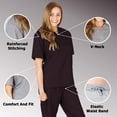 thumbnail image 4 of Women's Scrub Sets, Scrub Top and Pants (Black, Medium), 4 of 7
