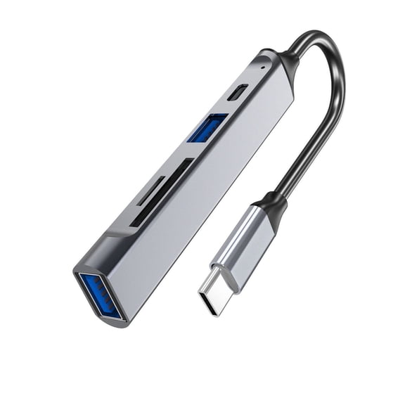 COOLHOOD 5 in 1 Multiport USB Type C Hubs Docking Station with USB3.0 2.0 Card Reader for Laptops