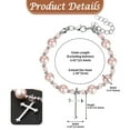 thumbnail image 4 of First Holy Communion Cross Charm Bracelet for Women,  Catholic Pink Pearl Beads Stainless Steel Chain Religious Gift, 4 of 5