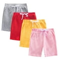 thumbnail image 2 of YTDSCS Kids Baby Girls Boys Cotton Jogger Shorts for 1-9 Years Summer Elastic Waist Shorts Solid Color Five Pants with Pockets for Unisex, 2 of 10