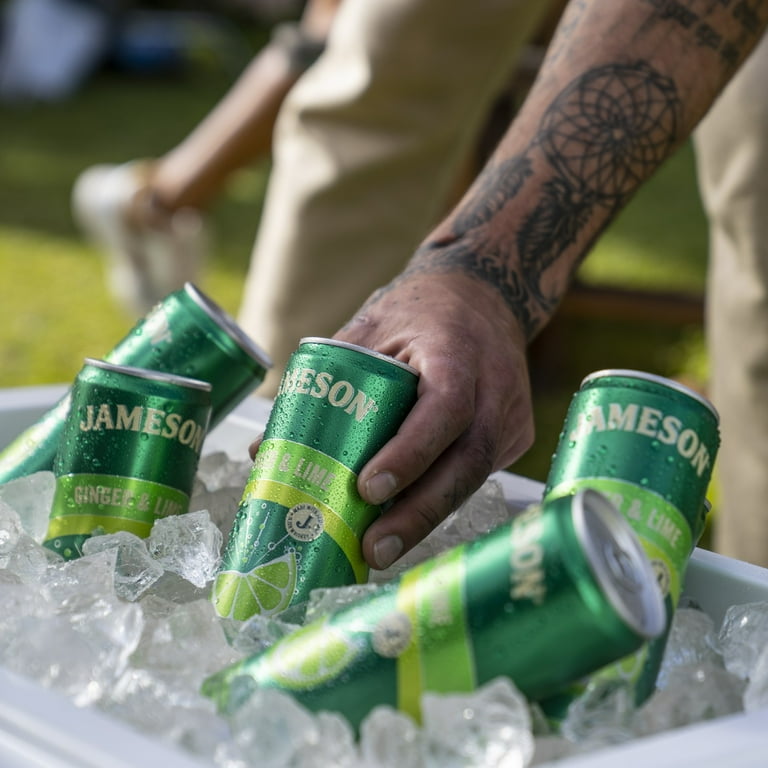 Jameson Irish Whiskey Ginger and Lime Ready to Drink Cans, 4 Pack