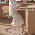 thumbnail image 4 of Daluvenix Natural Rattan Bar Stools Set of 4 with Cane Back, Mid Century Modern Kitchen Counter Height BarStools, Dining Room Upholstery Boho Microvelvet Seat Bar Chairs, 4 of 9