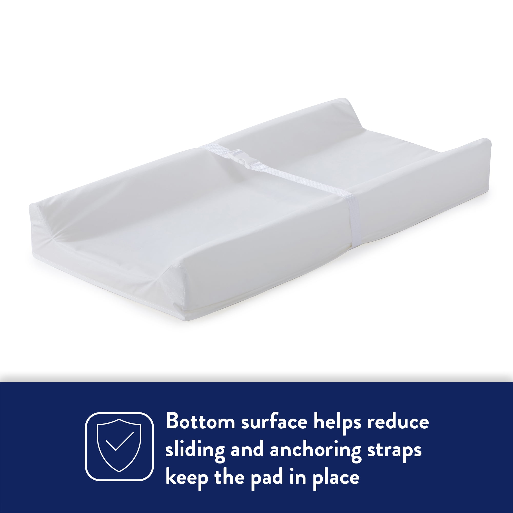 Kolcraft Waterproof Easy-Clean Contoured Diaper Changing Pad, White