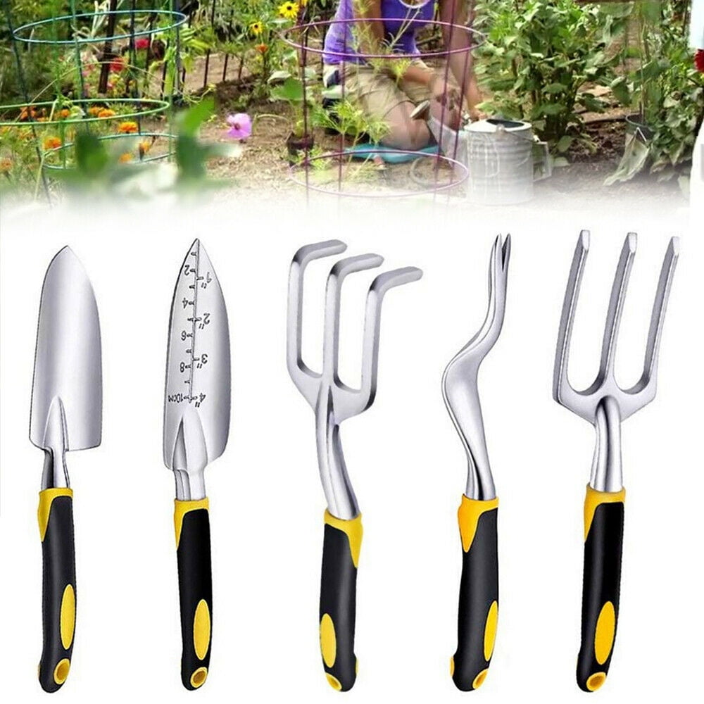 5pcs Aluminum Alloy Garden Hand Fork Trowel Gardening Planting Digging Tool Set Walmart Com Walmart Com