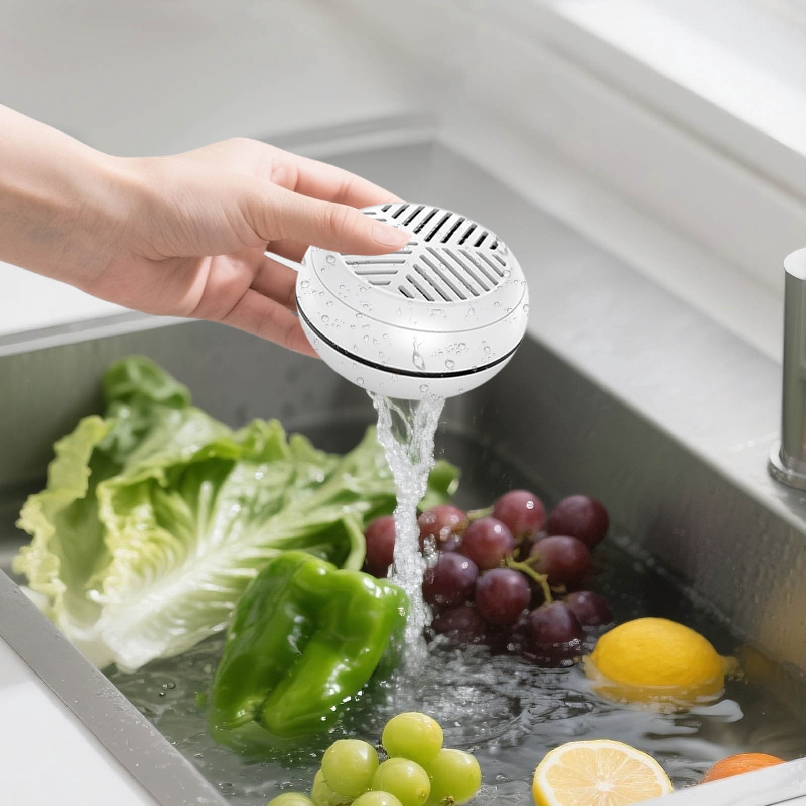 CanGonggg Fruit And Vegetable Washing Machine Fruit And Vegetable USB Wireless Portable Food Purifier With Purification Technology For Rice Meat And Tableware Brushes for Cleaning Long Handle