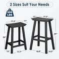 thumbnail image 3 of NALONE 29 Inch Outdoor Bar Stools Set of 2, HDPE Bar Chairs, Weather Resistant Barstools Outside Bar Height Stools for Bar, Kitchen Counter, Balcony (Black, 29'' Barstools Set of 2), 3 of 9