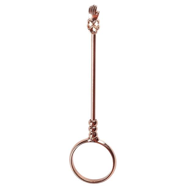 Soporte de anillo Clip de anillo manos libres de latón Ajustable portátil Decoración de joyería de mano, Oro rosa, M kenally HA003781-05