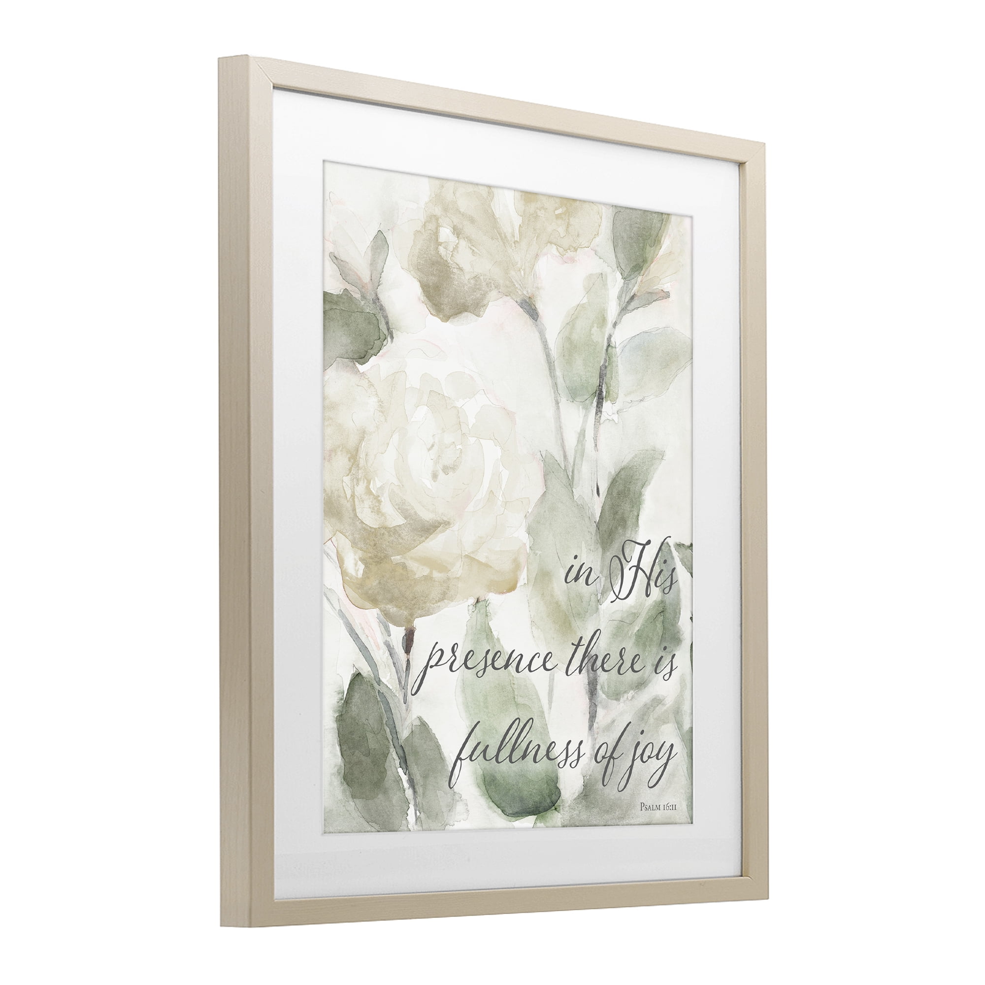 Stupell Industries His Presence Floral Scripture Birch Framed Print Under Glass, design by Lanie Loreth