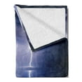 thumbnail image 2 of Nature Soft Flannel Fleece Throw Blanket, Summer Storm Bolts over the Rocks in Ocean Nightmare Theme Weather Nature Image, Cozy Plush for Indoor and Outdoor Use, 50" x 70", Purple Grey, by Ambesonne, 2 of 5