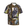 thumbnail image 2 of Owl Men'S 3d Print Casual Button Down Shirts, Novelty Hawaiian Short Sleeves L, 2 of 7