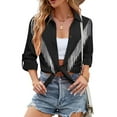 thumbnail image 3 of Womens Sparkly Fringe Button Down Shirt Top Country Concert Nashville Western Cowgirl Outfit, 3 of 5