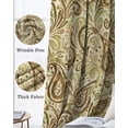 thumbnail image 6 of Beige Brown Green Black Out Curtains 84 Inch Long for Living Room, Retro Botanical Abstract Art Blackout Curtain Shade Thermal Insulated Window Curtains Grommet Drapes 42"x84" 2 Panels, 6 of 8
